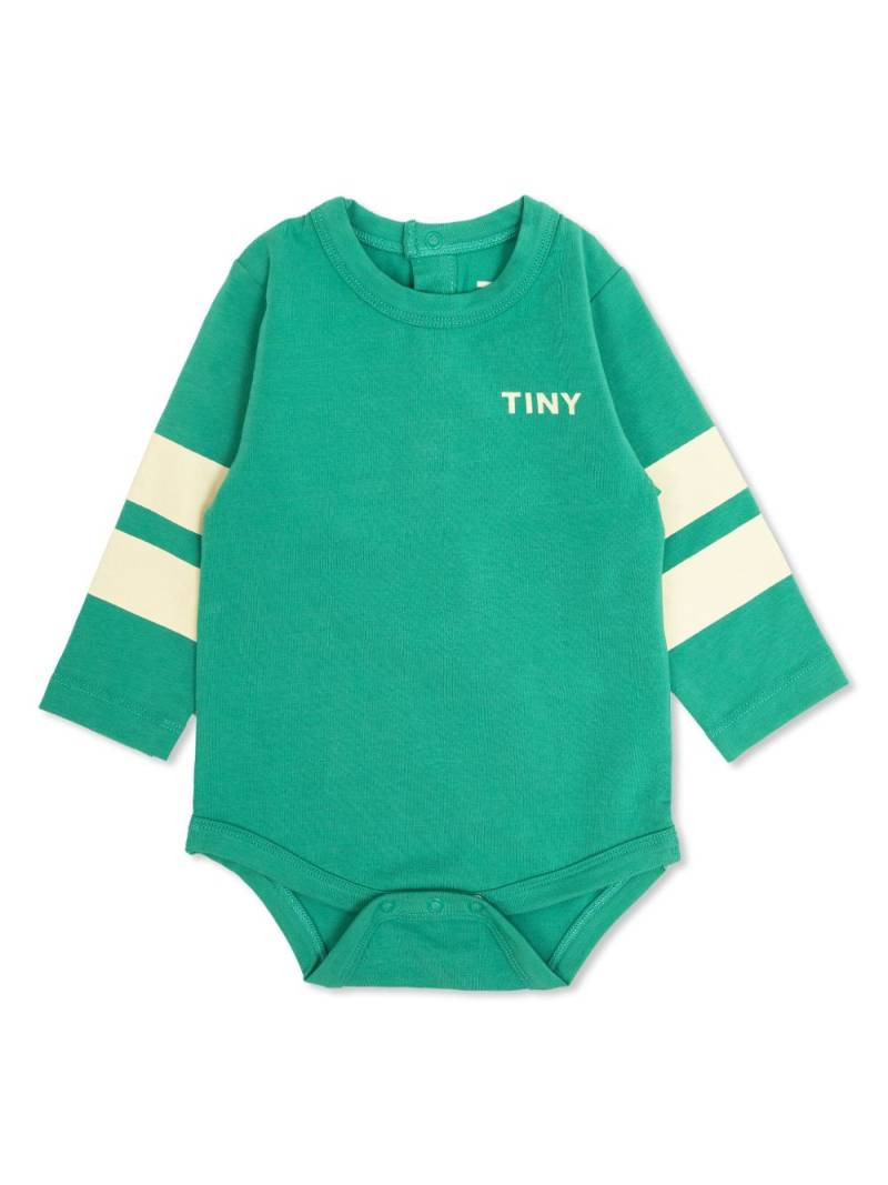 Tiny Cottons logo-print striped bodysuit - Green von Tiny Cottons