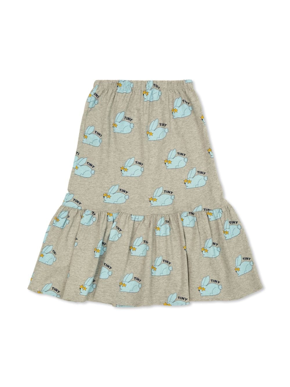 Tiny Cottons rabbit-logo-print cotton peplum skirt - Grey von Tiny Cottons