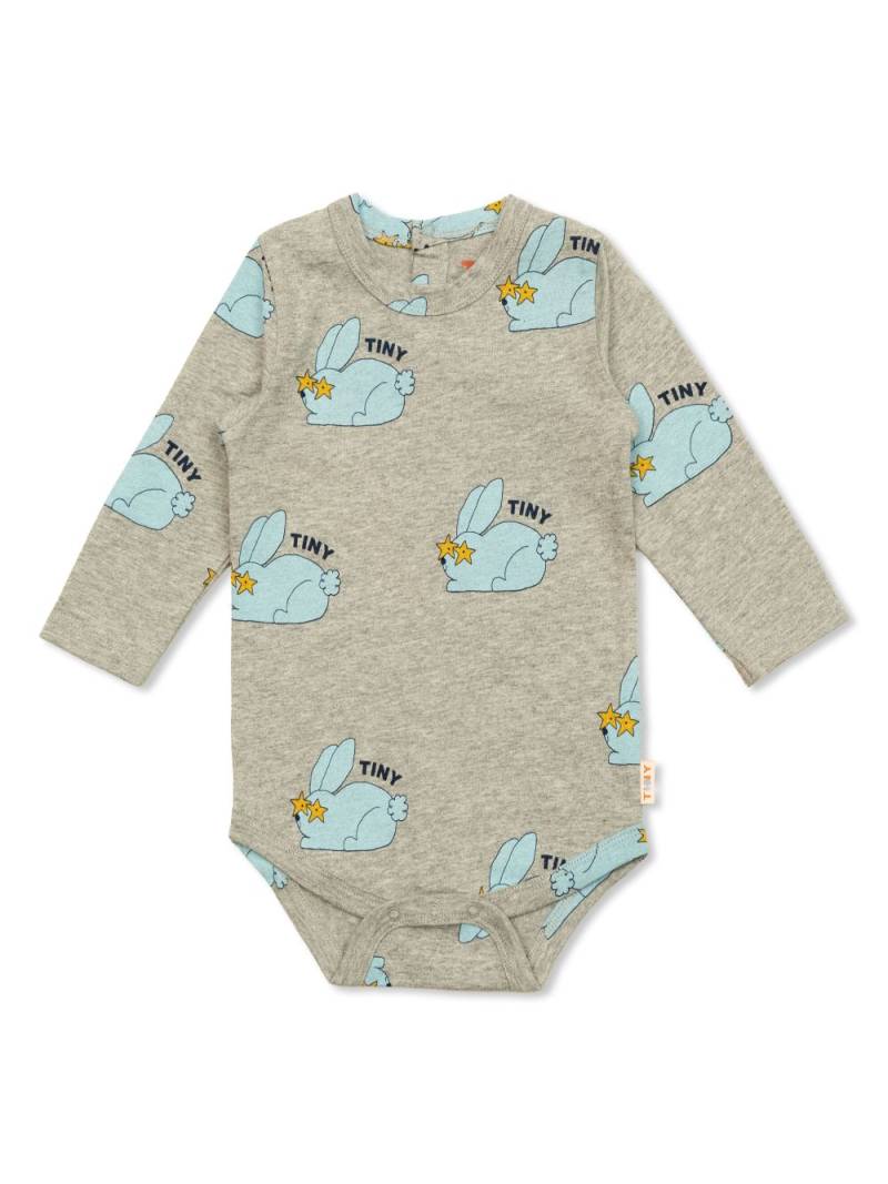 Tiny Cottons rabbit print body - Grey von Tiny Cottons