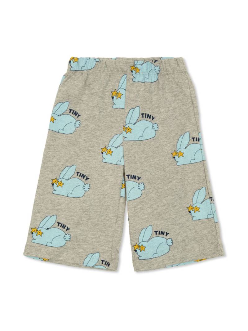 Tiny Cottons rabbit print trousers - Grey von Tiny Cottons