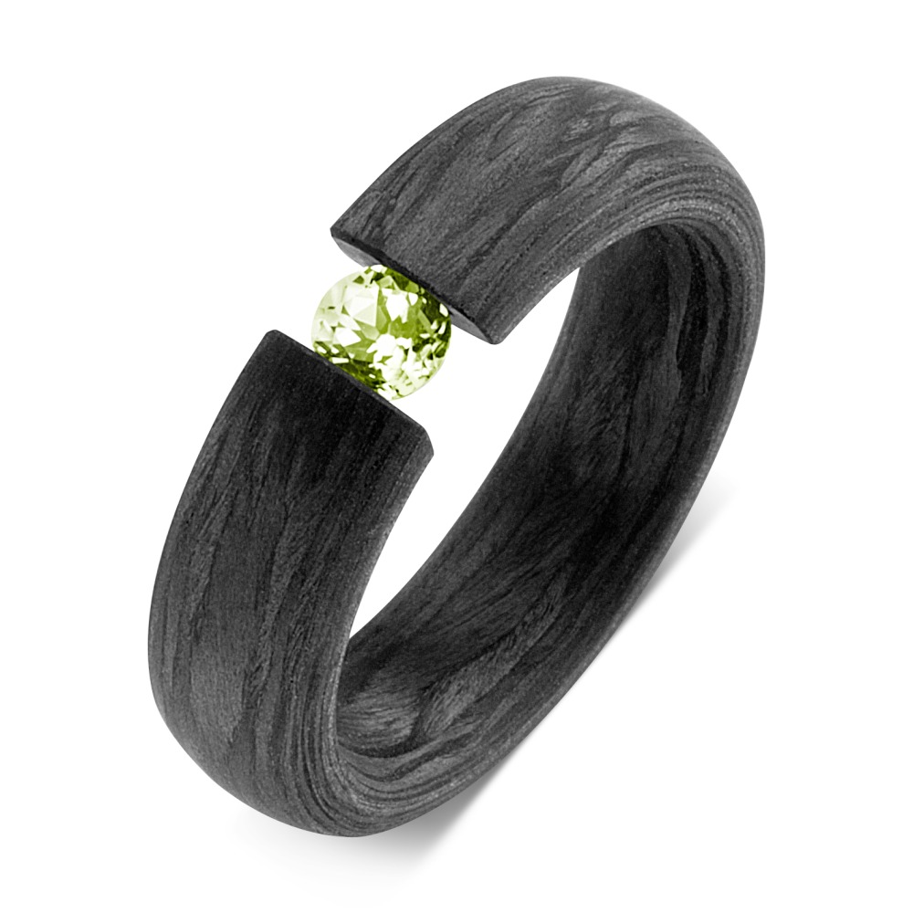 TitanFactory Damen Fingerring Carbon Peridot grün von TitanFactory