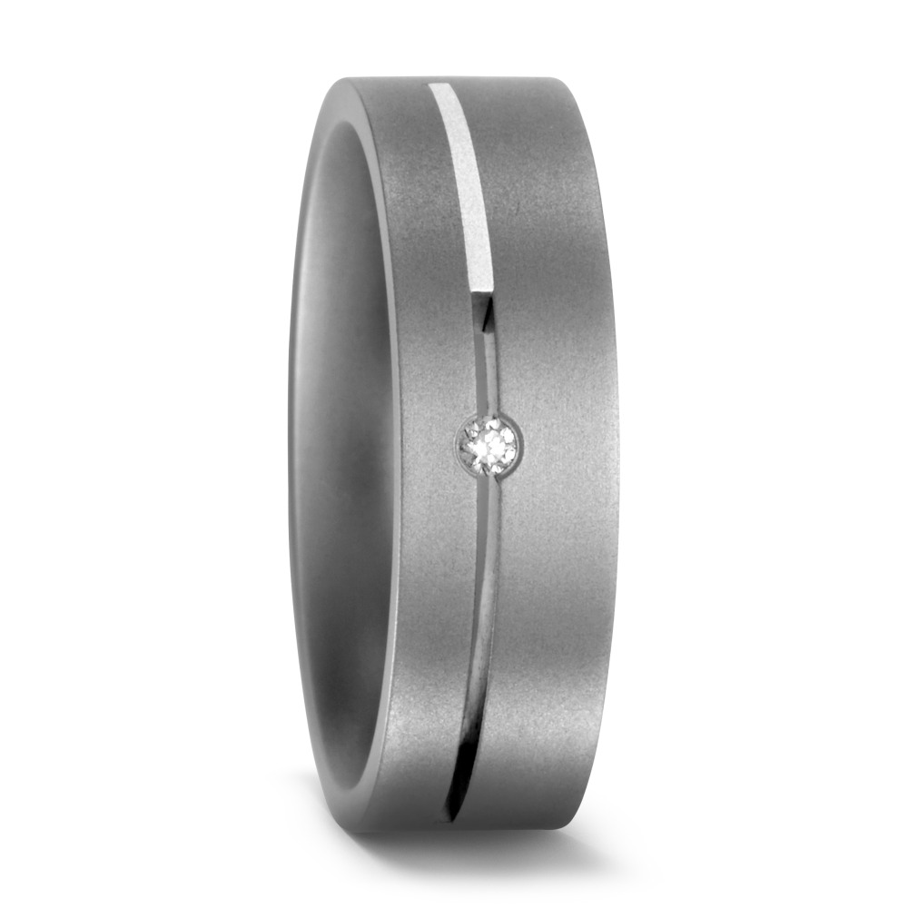 TitanFactory Damen Partnerring Titan, Silber Diamant 0.02 ct, w-si von TitanFactory