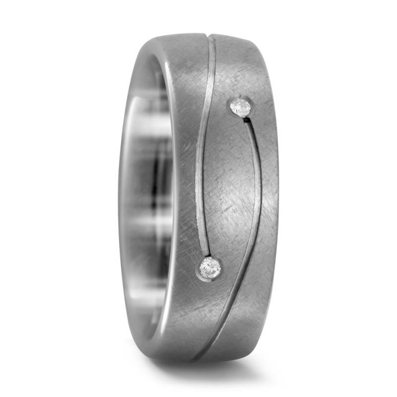 TitanFactory Damen Partnerring Titan Diamant 0.03 ct, 2 Steine, w-si von TitanFactory