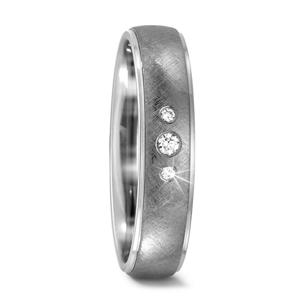 TitanFactory Damen Partnerring Titan Diamant 0.05 ct, 3 Steine, w-si von TitanFactory