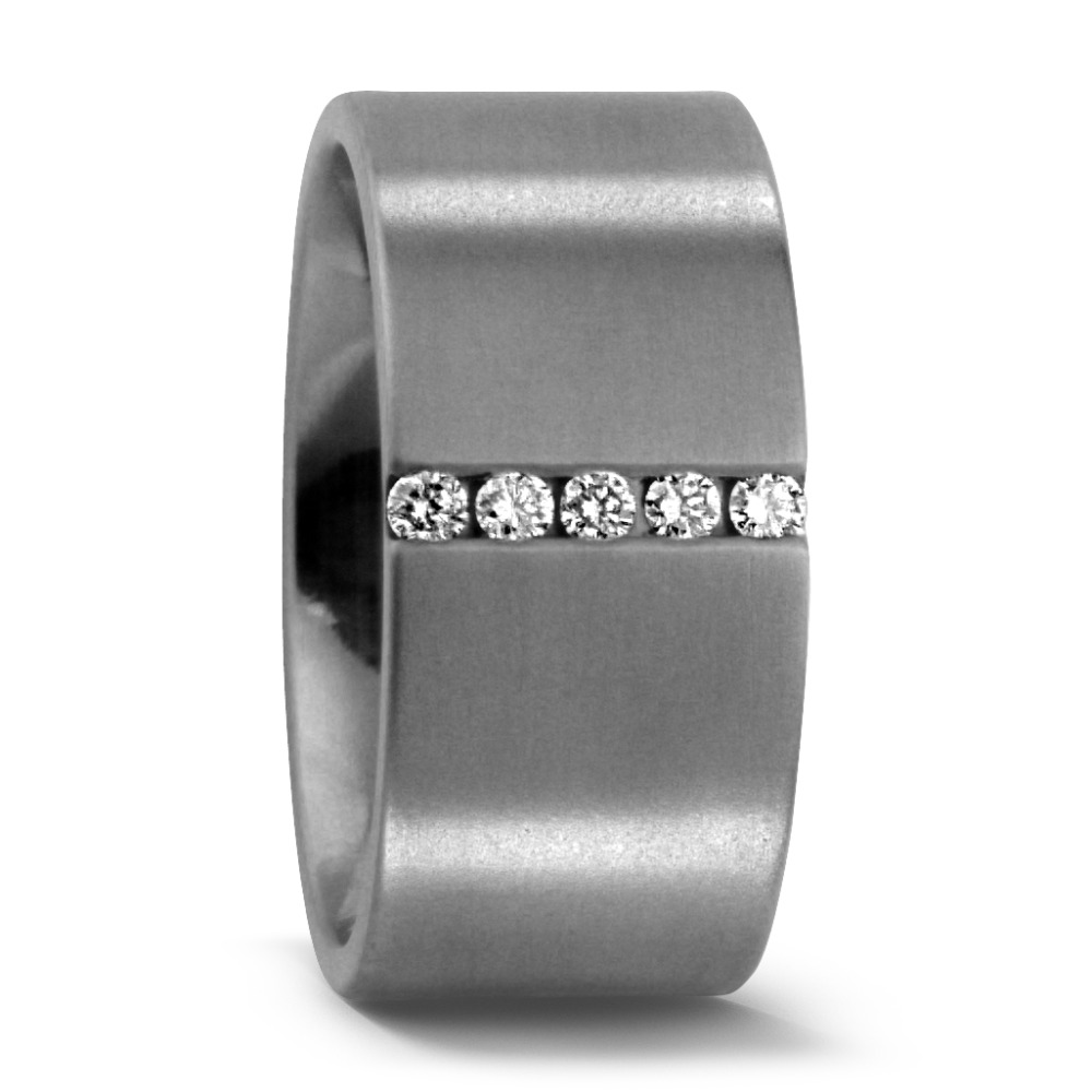 TitanFactory Damen Partnerring Titan Diamant 0.10 ct, 5 Steine, w-si von TitanFactory