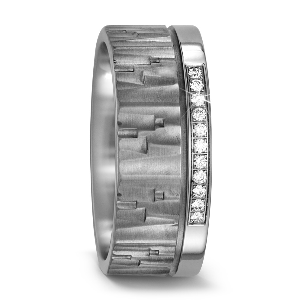 TitanFactory Damen Partnerring Titan Diamant 0.11 ct, 11 Steine, w-si von TitanFactory