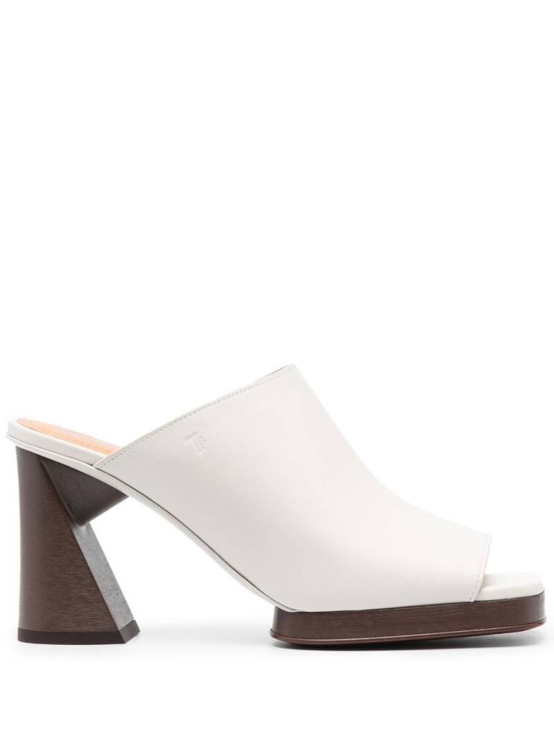 Tod's 95mm sculpted-heel leather mules - Neutrals von Tod's