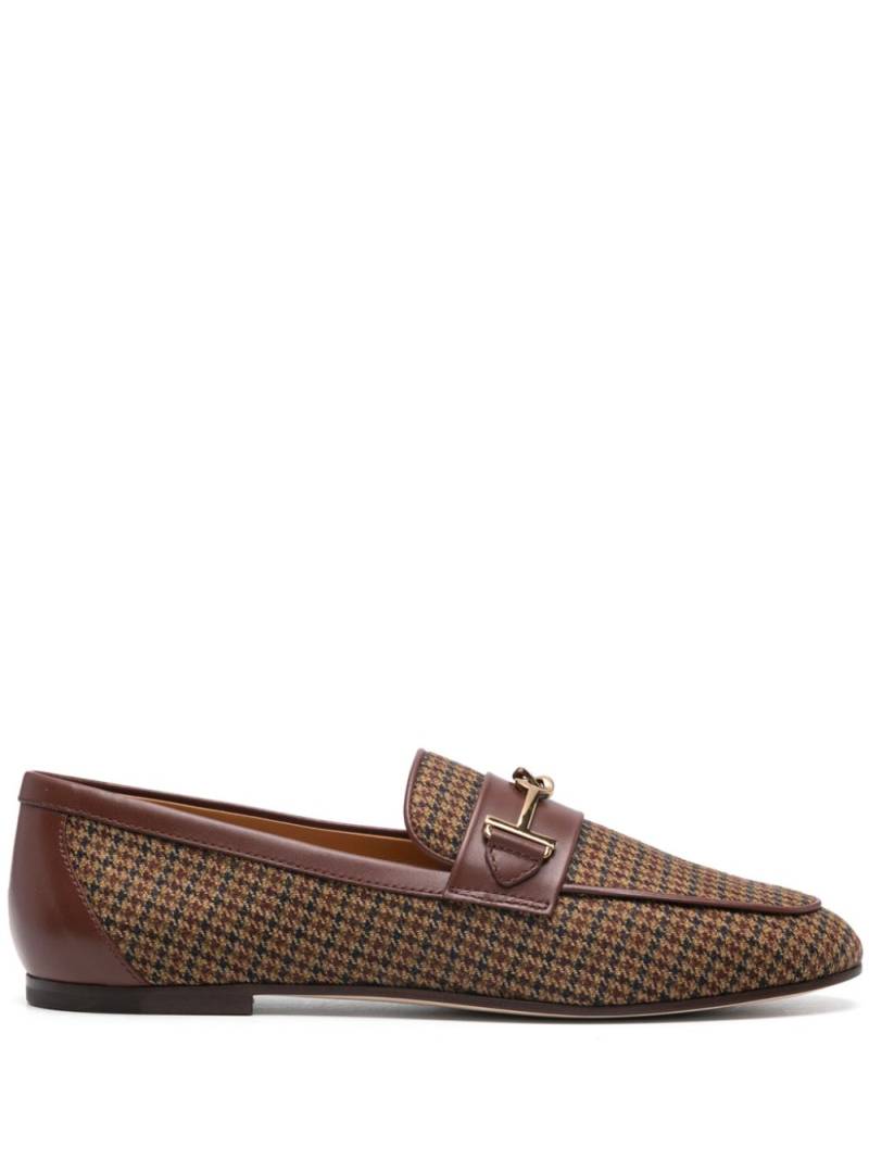 Tod's Horsebit-detail houndstooth loafers - Brown von Tod's