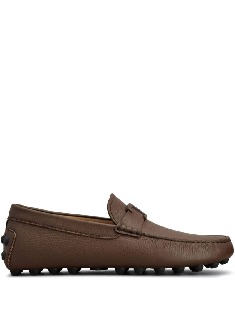 Tod's T logo leather loafers - Brown von Tod's