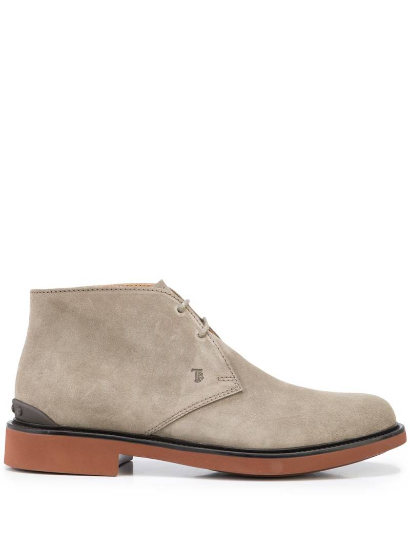 Tod's almond-toe lace-up ankle boots - Grey von Tod's