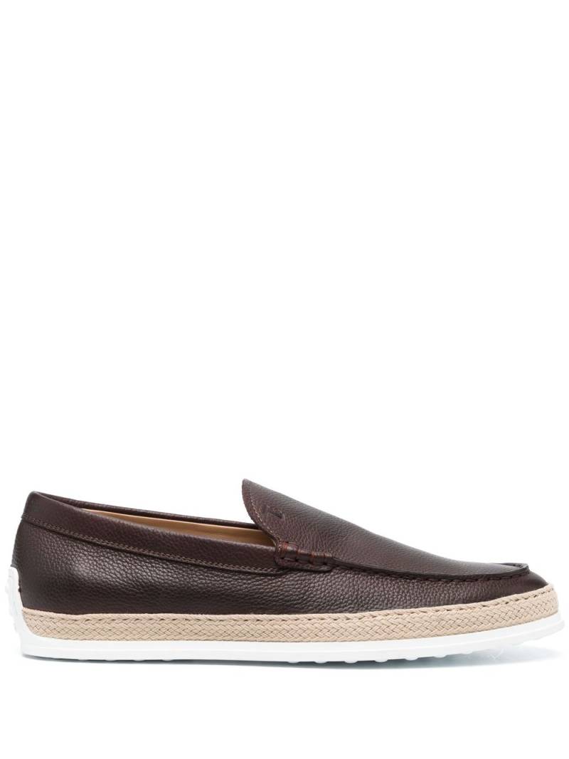 Tod's almond-toe leather loafers - Brown von Tod's