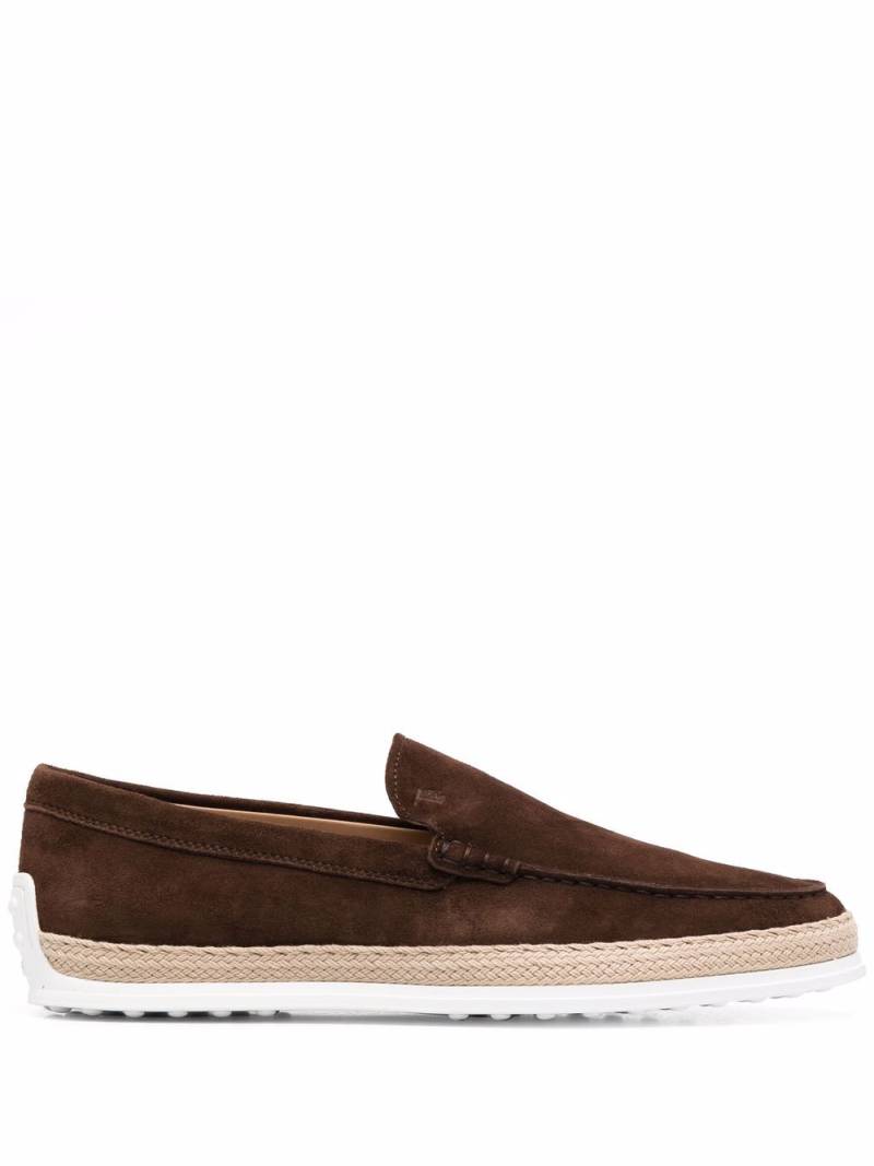 Tod's almond toe suede loafers - Brown von Tod's