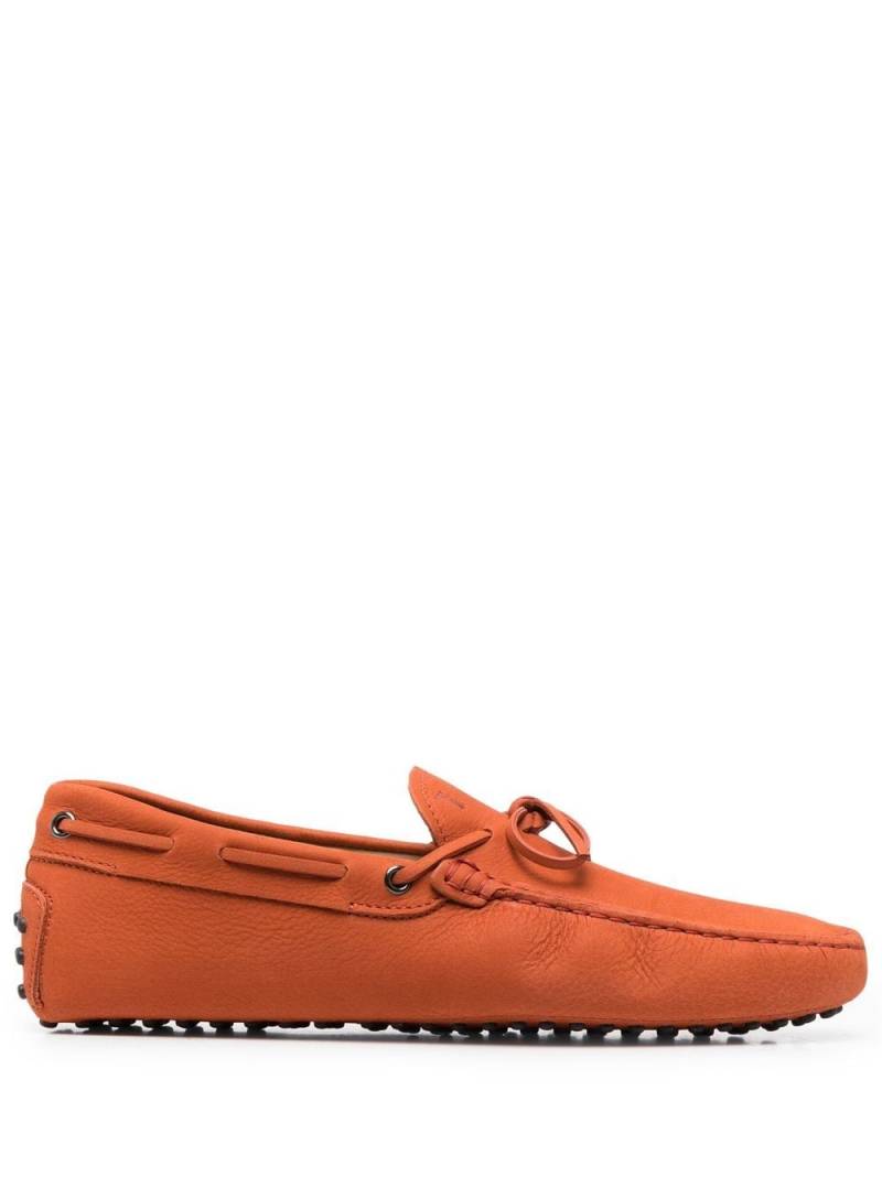 Tod's bow-detail leather loafers - Orange von Tod's