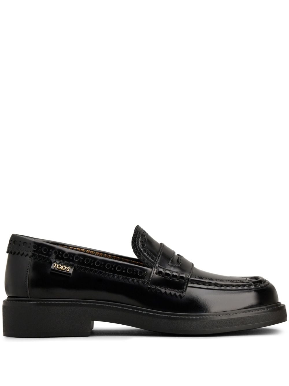 Tod's brogue-trim leather loafers - Black von Tod's