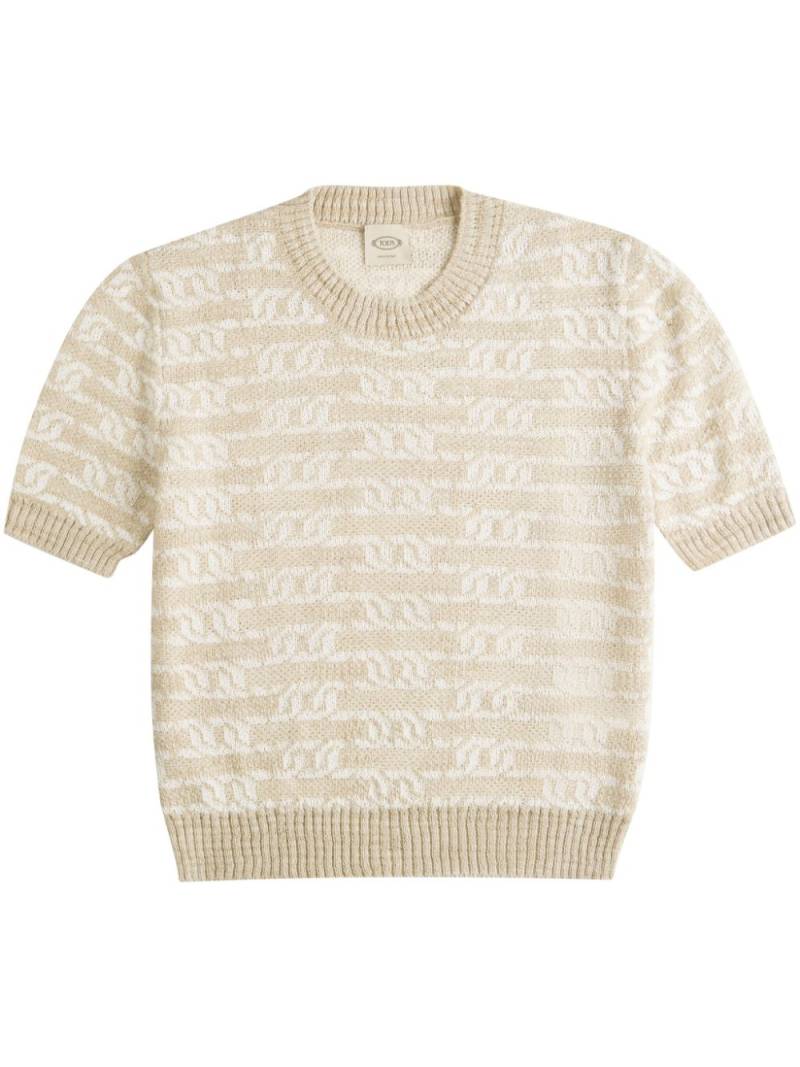 Tod's chain-motif knitted top - Neutrals von Tod's