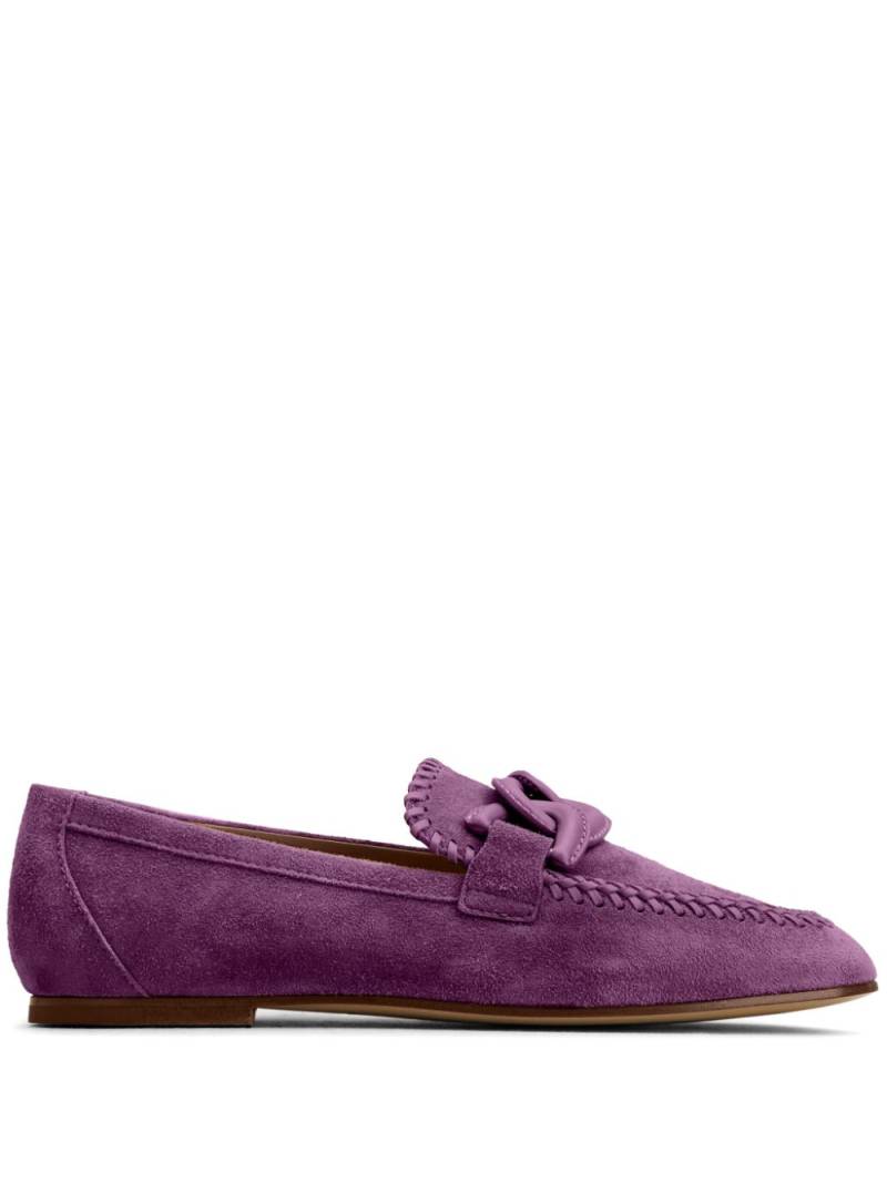 Tod's chain-plaque suede loafers - Purple von Tod's