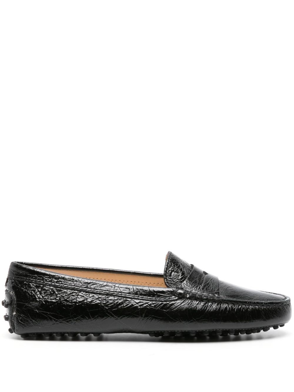 Tod's crinkled-leather penny loafers - Black von Tod's