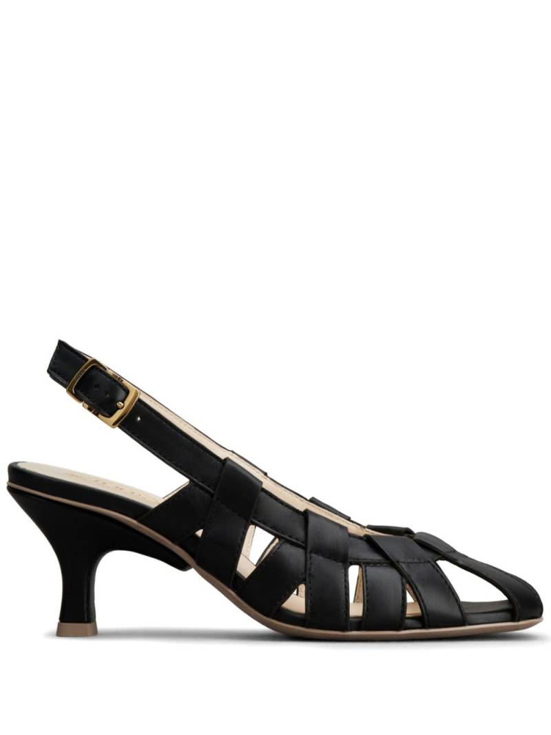 Tod's cut-out sling-back leather pumps - Black von Tod's