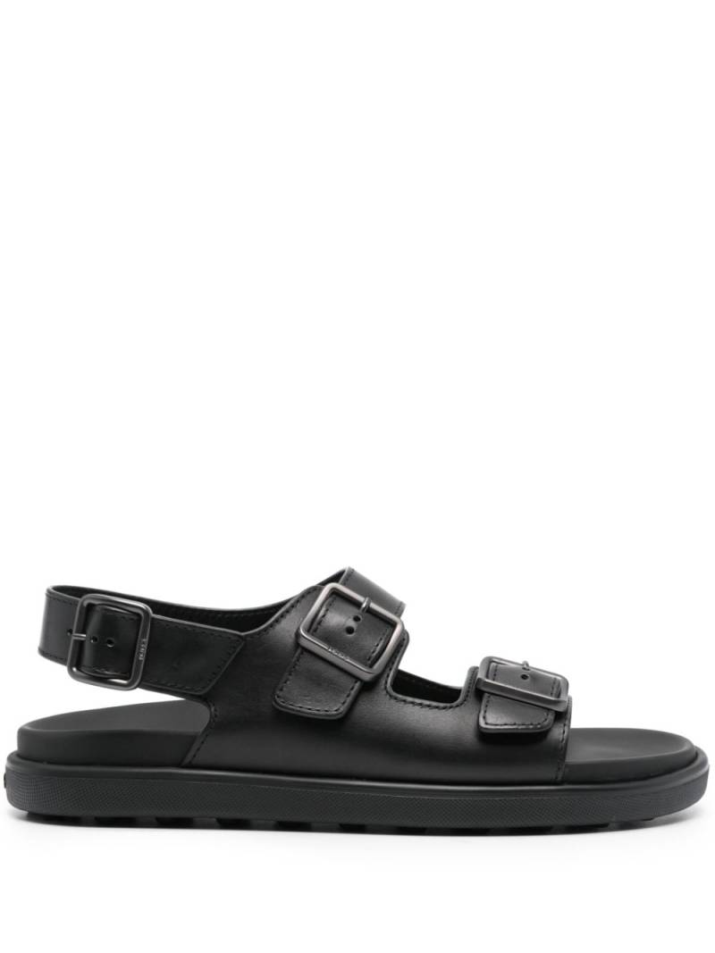 Tod's engraved-logo leather sandals - Black von Tod's