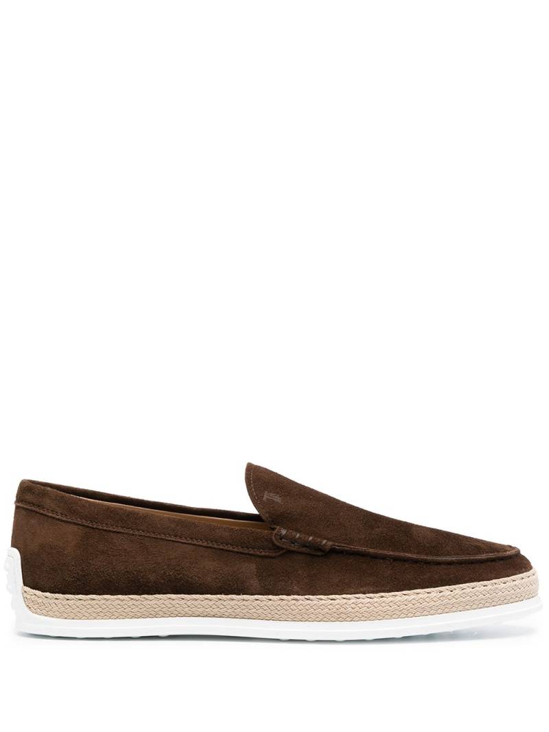 Tod's almond-toe suede loafers - Brown von Tod's