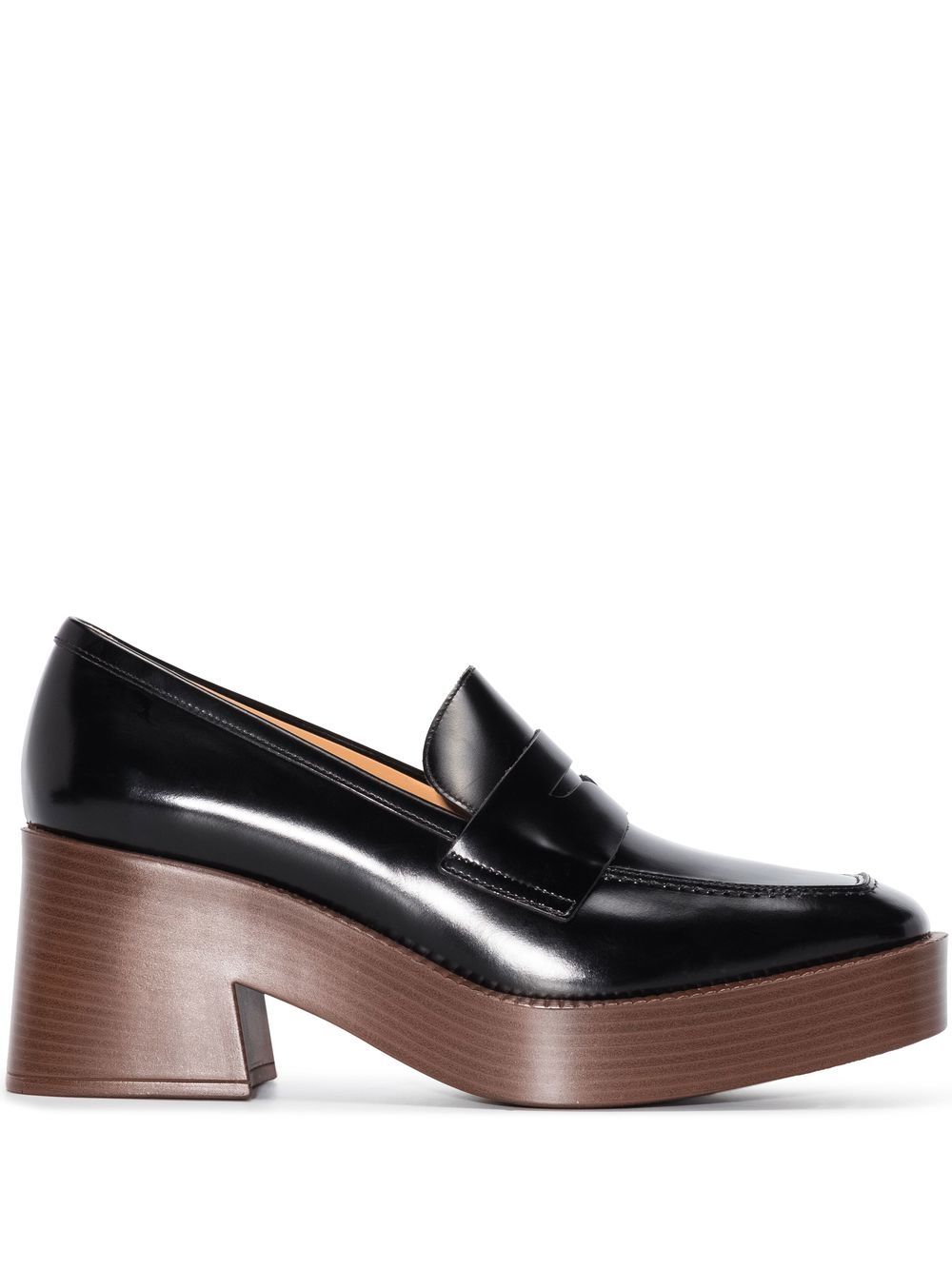 Tod's leather 75mm platform loafers - Black von Tod's