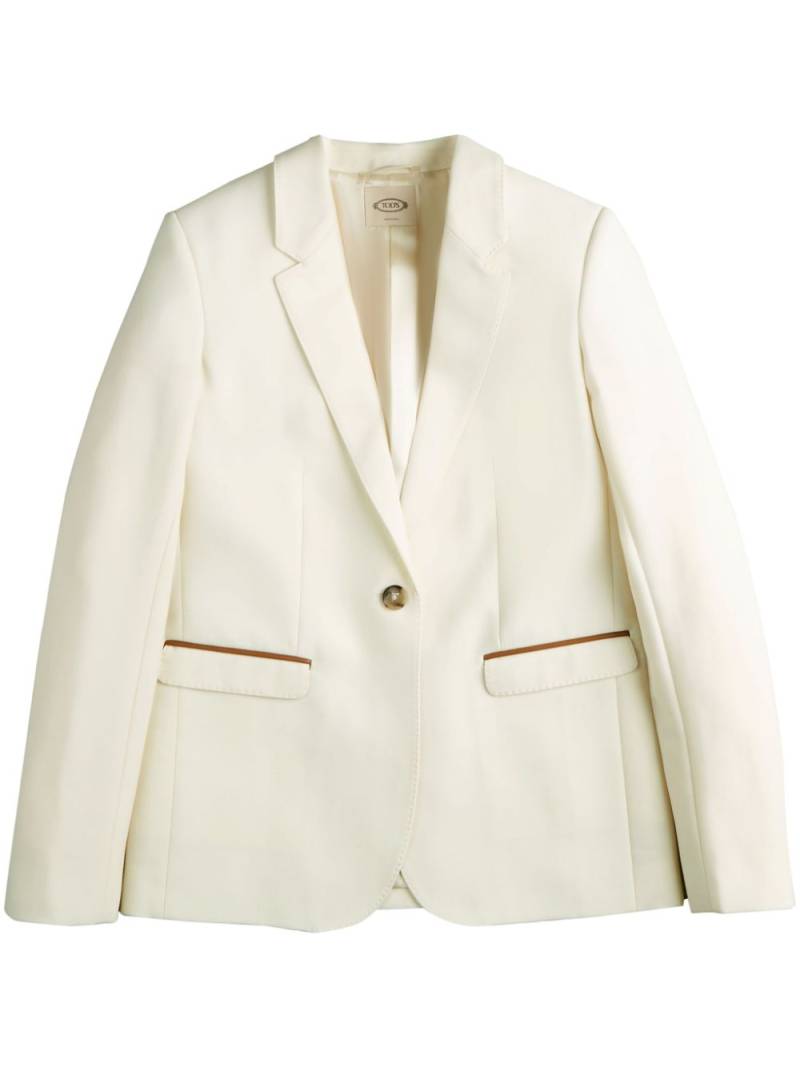 Tod's leather-detail blazer - White von Tod's