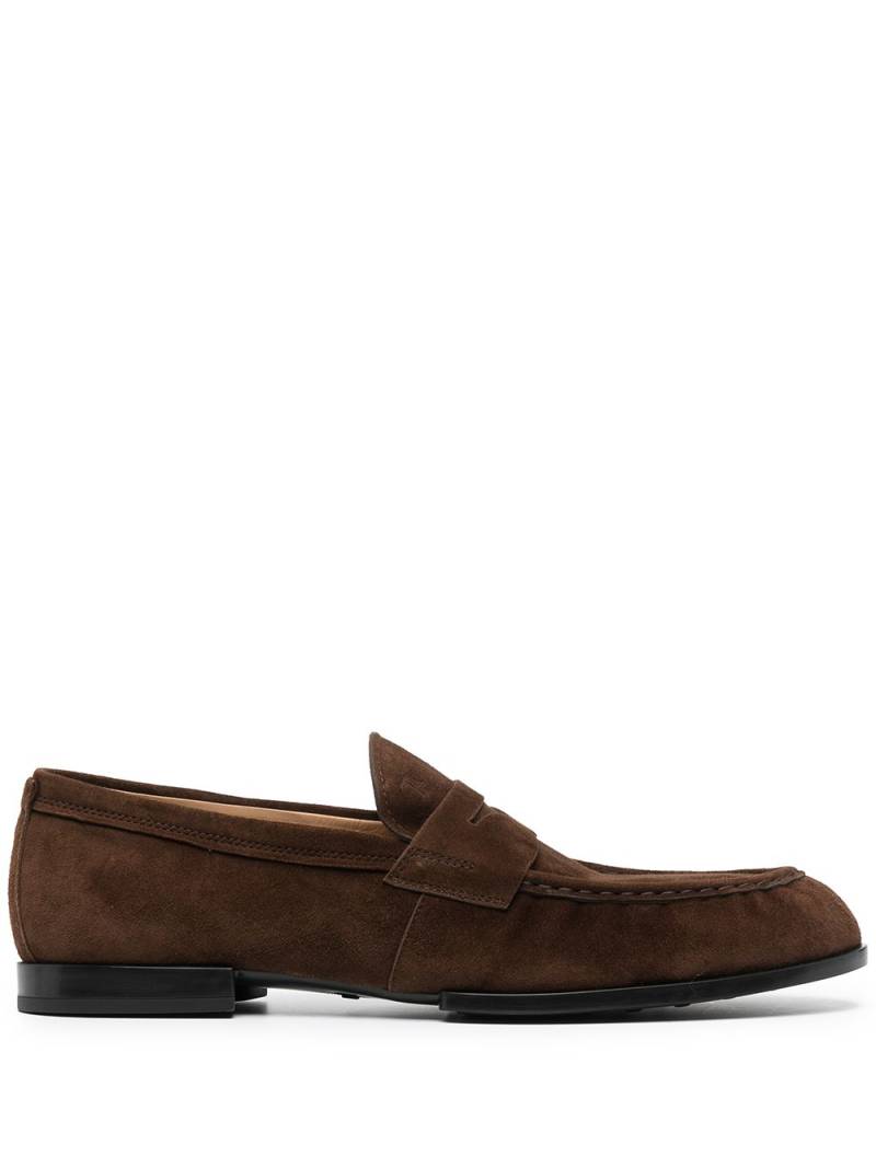 Tod's leather low-heel loafers - Brown von Tod's