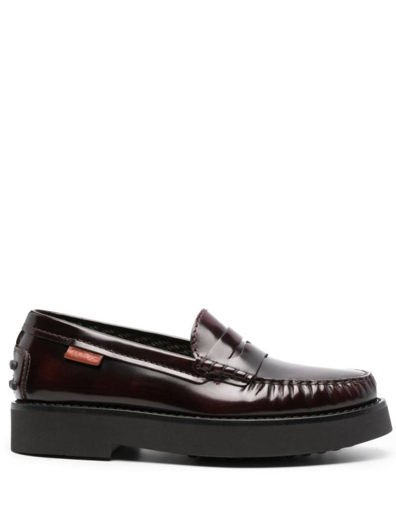 Tod's leather penny loafers - Red von Tod's