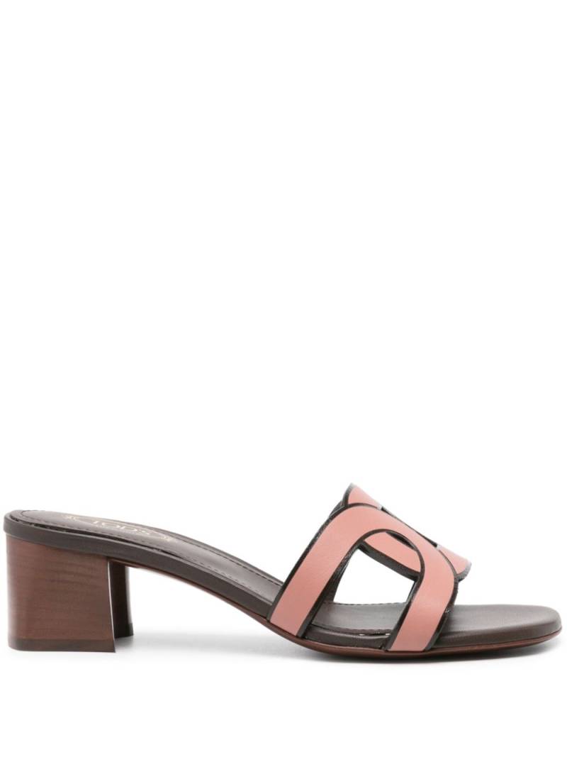 Tod's leather two-tone mules - Pink von Tod's