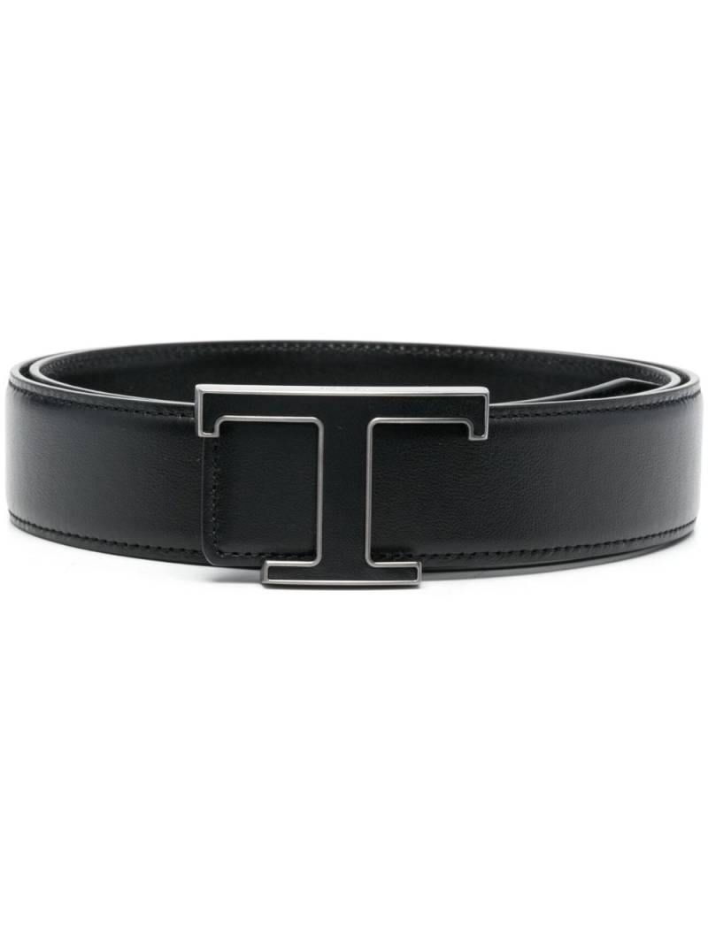 Tod's logo-buckle leather belt - Black von Tod's