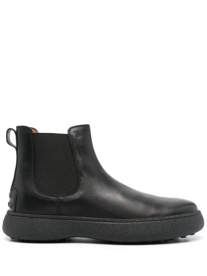 Tod's logo-debossed leather boots - Black von Tod's