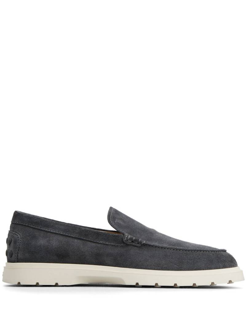 Tod's logo-debossed suede loafers - Grey von Tod's