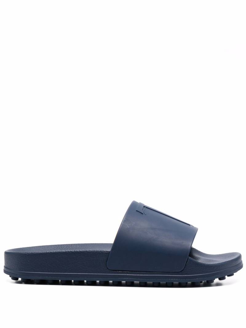 Tod's logo-embossed flat slides - Blue von Tod's