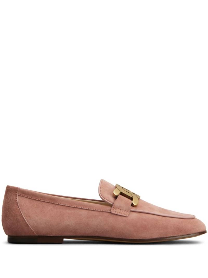 Tod's logo-engraved suede loafers - Pink von Tod's