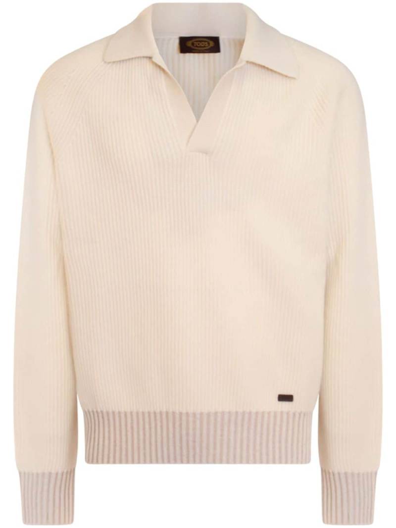 Tod's logo-patch jumper - Neutrals von Tod's