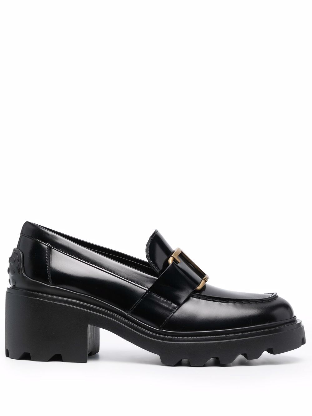 Tod's logo-plaque 60mm loafers - Black von Tod's