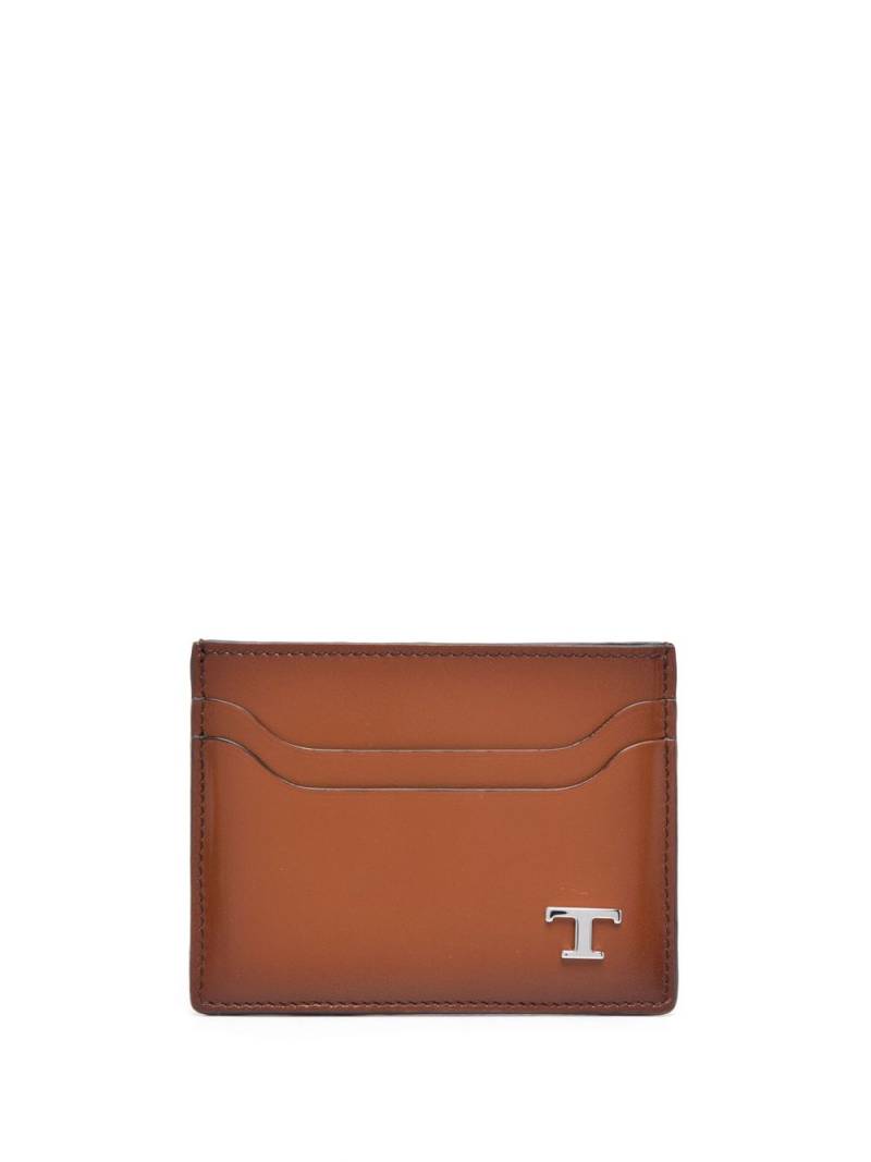 Tod's logo-plaque credit card holder - Brown von Tod's