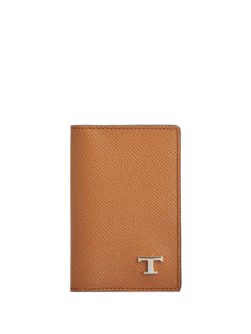 Tod's logo-plaque folding wallet - Brown von Tod's