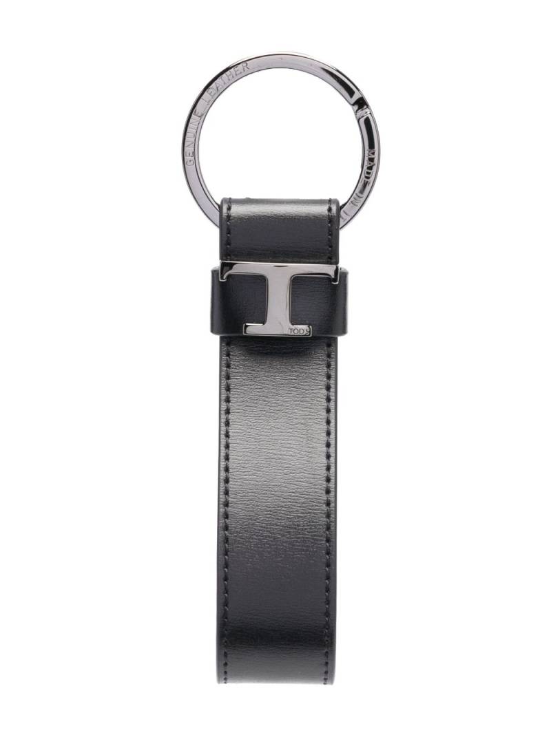 Tod's logo-plaque key holder - Black von Tod's