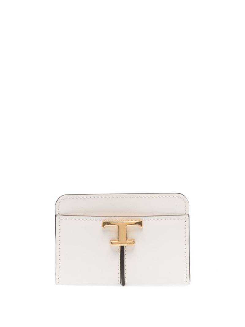 Tod's logo-plaque leather card holder - Neutrals von Tod's