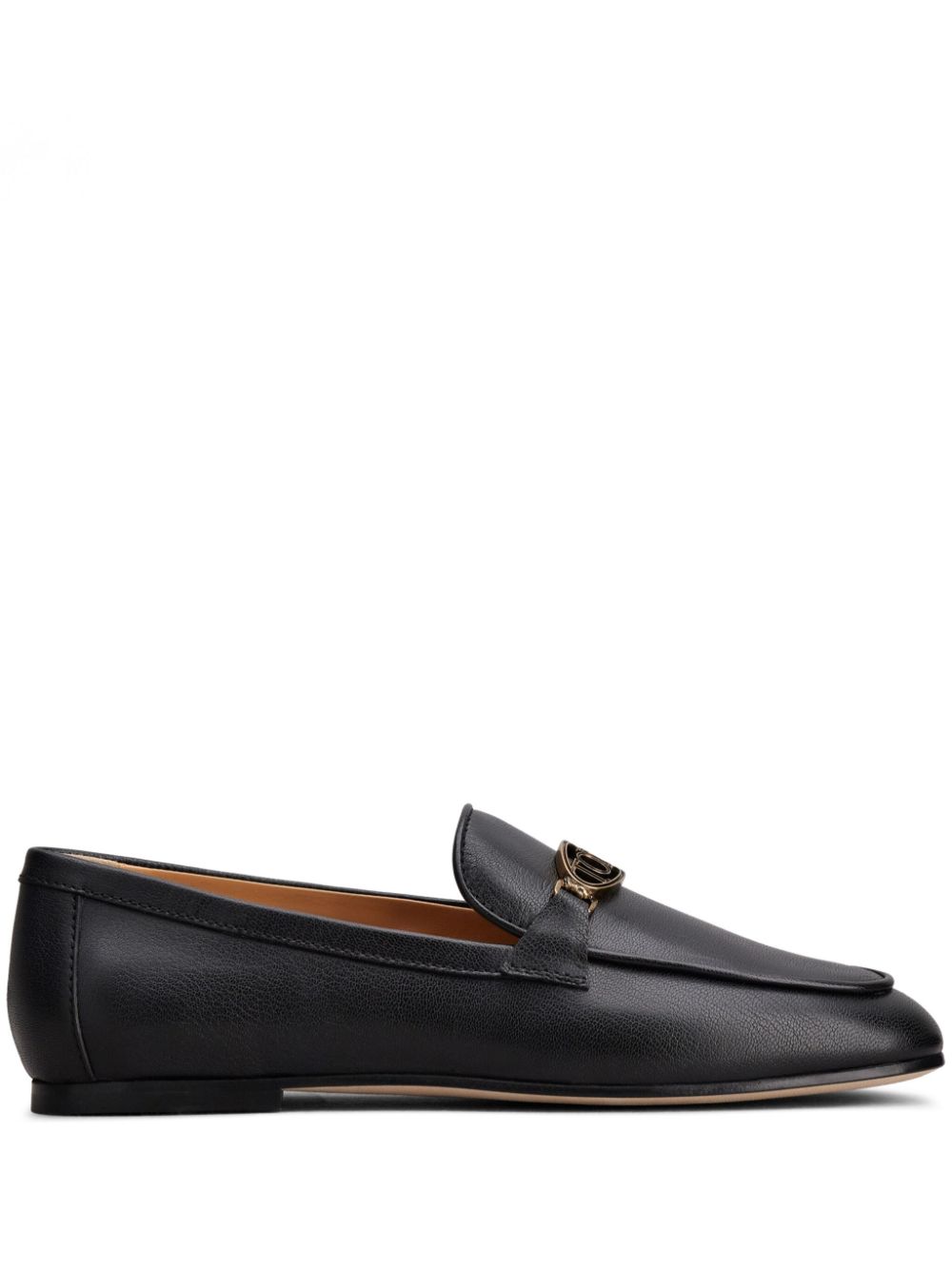 Tod's logo-plaque leather loafers - Black von Tod's