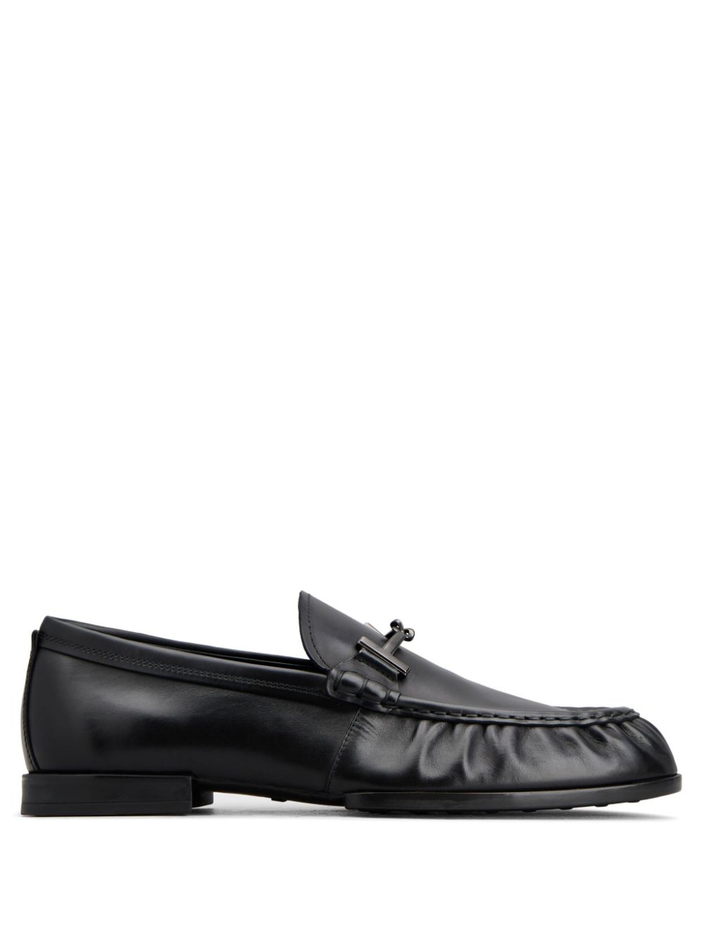 Tod's logo-plaque leather loafers - Black von Tod's