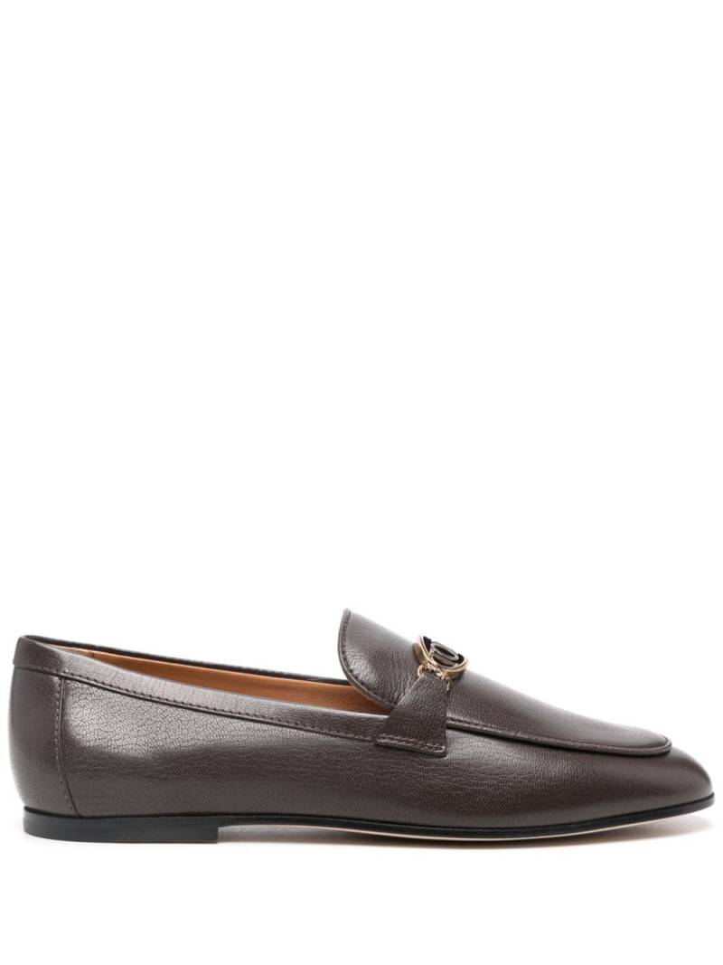 Tod's logo-plaque leather loafers - Brown von Tod's