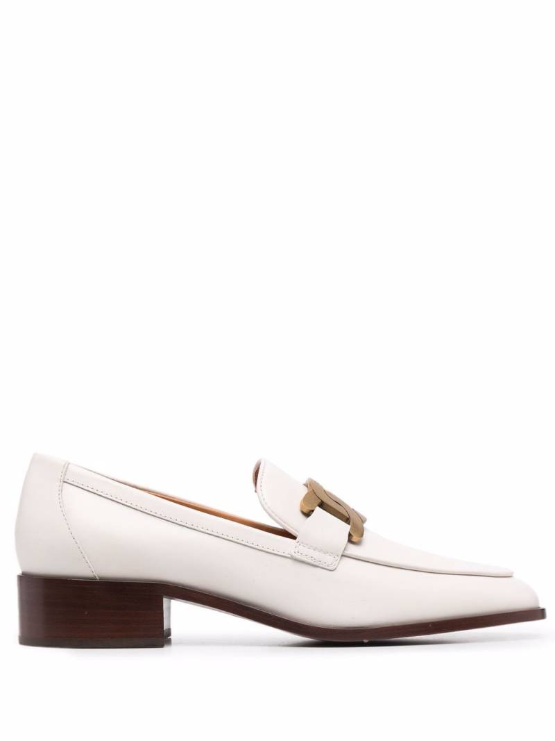 Tod's logo-plaque leather loafers - Neutrals von Tod's