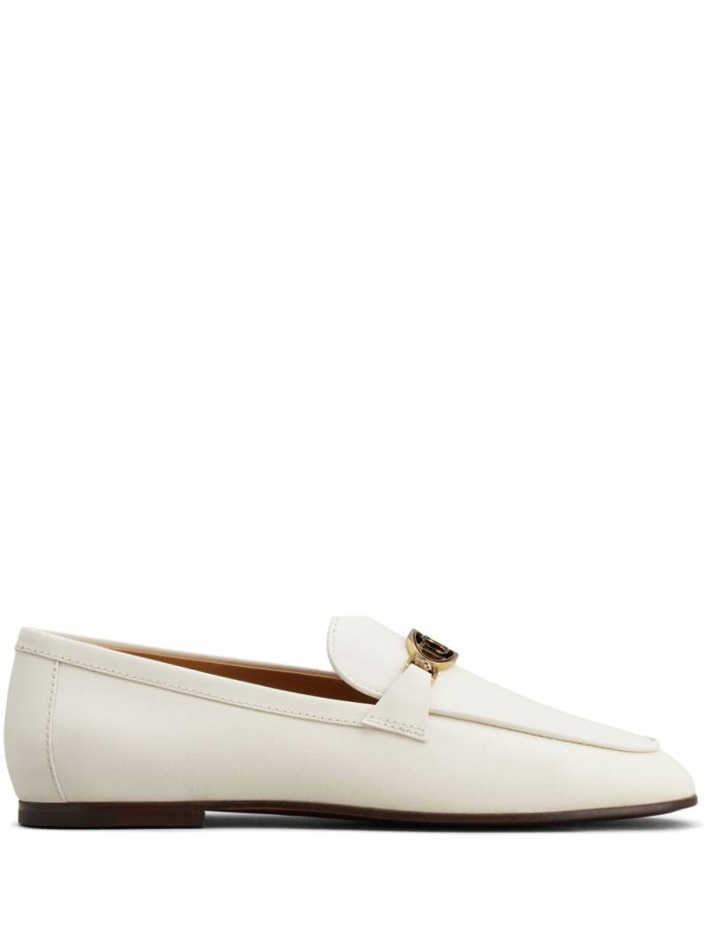 Tod's logo-plaque leather loafers - White von Tod's