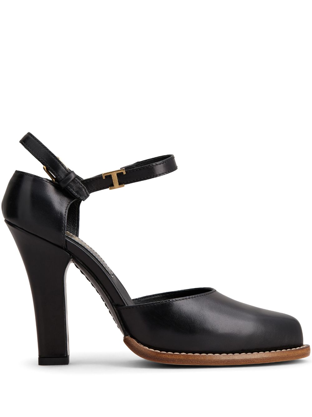 Tod's logo-plaque leather pumps - Black von Tod's