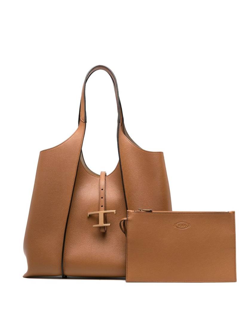 Tod's medium T Timeless leather tote bag - Brown von Tod's