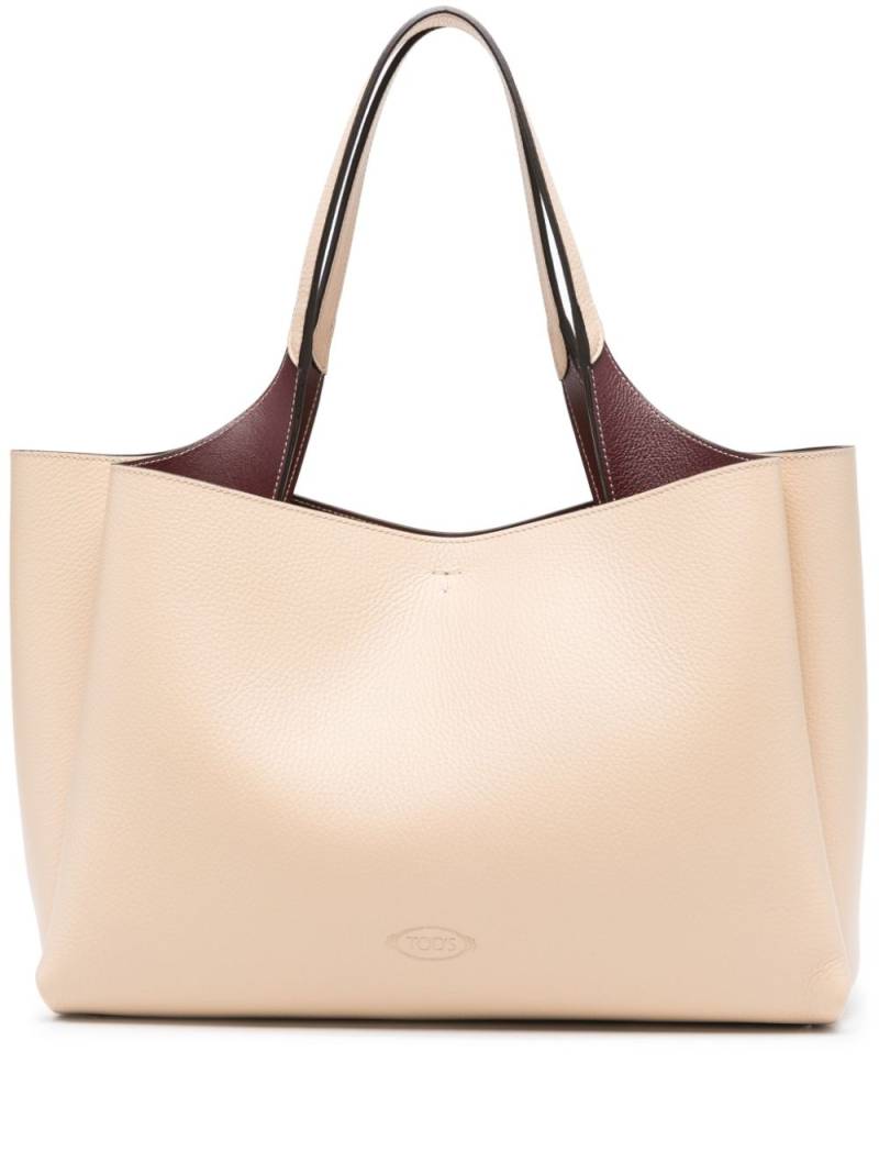 Tod's medium leather tote bag - Neutrals von Tod's