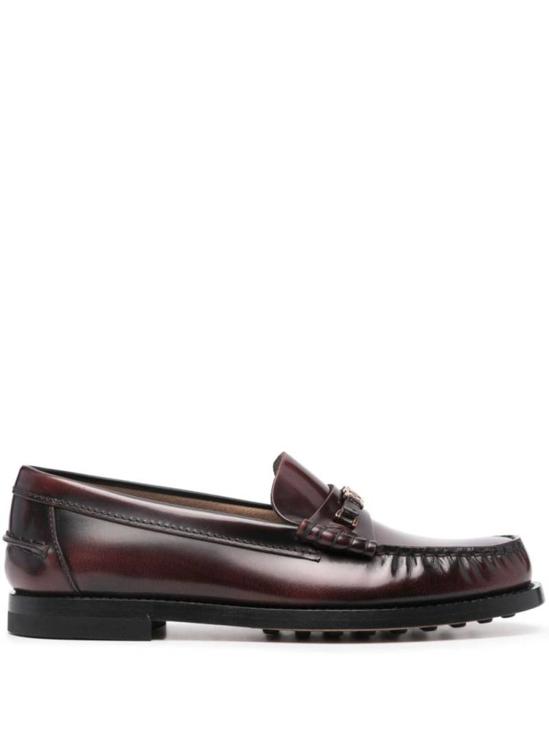 Tod's moc-stitching leather loafers - Red von Tod's