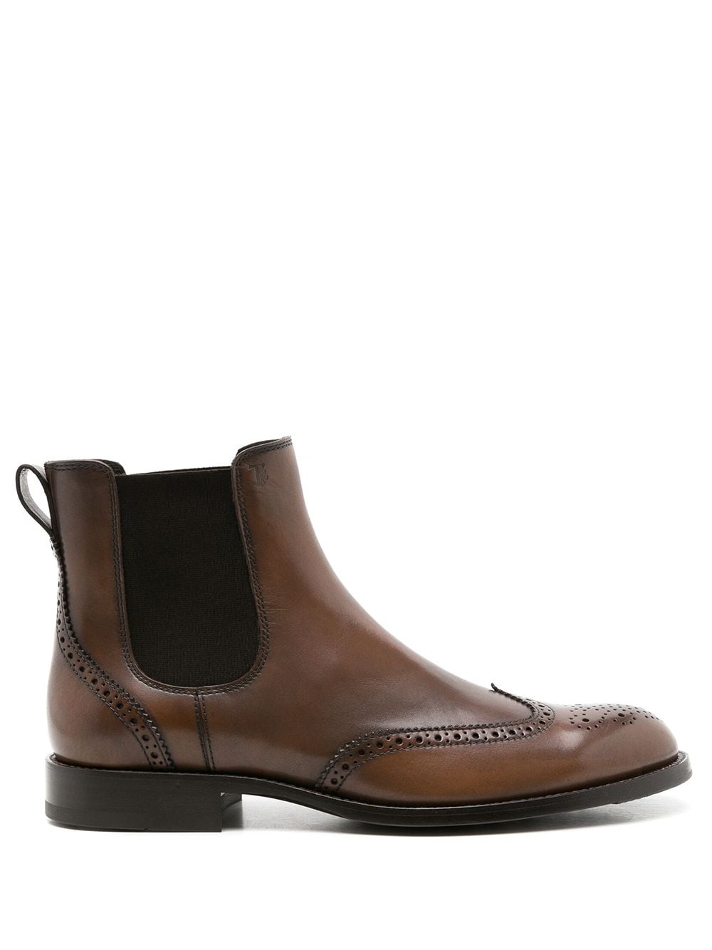 Tod's perforated leather ankle boots - Brown von Tod's